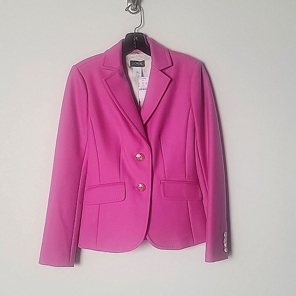 NWT J Crew Lexington 2 Riding Wool Jacket Blazer Pink Preppy Equestrian Academia